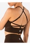 Women's Bitter Coffee Cross Back Seamless Sports Bra Gathering Sports Bustier Fitness Pilates Yoga Bra - 8