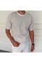 Striped Waffle Fabric Regular Fit T-Shirt