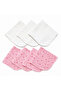 Set of 7 Baby Mouth Wipes 100% Cotton 22X22 cm 4 Patterned 3 Plain