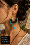 Bohemian Turquoise Beaded Macrame Women's Earrings Handmade Ethnic Design Earrings