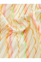 Stripe Patterned Pleated Square Satin Scarf Bandana - 3