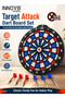 Innov8 Target Attack 14-Inch Soft-Tip Dart Board Set with 6 Plastic-Tip Darts, Wall-Hanging Indoor Family Target Game for Home, Playroom, Parties, Beginners, Kids 3+ and Adults, Model 22914