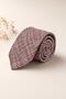 Burgundy White Classic Linen Tie Kk13876 - 2