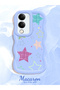 Vivo Y19 Compatible Case Camera Protector Blue Silicone Couple Phone Case Star Pattern - 2
