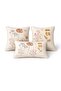 Flora Ecru Pink Floral Embroidered 3-Piece Throw Pillow Set Beige - 2