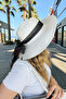 Handmade Beach Pool Bag and Hat Set with Scarf Multi-Purpose Easy to Clean Washable Decorative Bag and Hat Set Summer Fashion Combo - 2