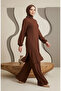 Bürümcük Fabric Tunic Pants Hijab Double Set 0571-03 Brown - 3