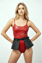 Special Design Black Vegan Leather Skirt Waist Belt - 5