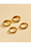 Women Gold Embellished Ring Set (Pack Of 3)