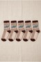 Boy's Brown 3-4 Years Old Set of 5 Socks with Striped Car Figures