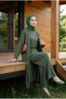 Women's Combed Cotton Hijab 3-Piece Set Long Cardigan Tunic Pants - 2