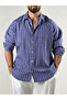 Striped Blue Men's Shirt Coc3273 - 2