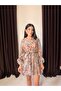 Women's Wooden Beaded Mini Dress - 2