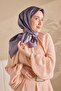 Twill Silk Scarf Minimal Pattern Smoked 90X90 - 2