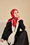 Twill Silk Scarf Art Pattern Dark Red 90X90 - 2