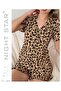 Mars 5 Button Leopard Patterned Shorts Pajama Set - 2