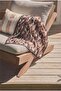 Shiny Textured Scarf Brown Dusty Rose Tone Geometric Patterned Water-Repellent Shiny 90X90 - 5