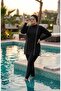 Classic Battal Full Hijab Black Swimsuit