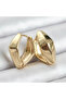 Gold-Plated Stainless Steel Geometric Angular Hoop Earrings - Luxurious and Durable Anti-Tarnish Design - 3