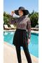 Rimal Full Covered Hijab Swimsuit with Leopard Pattern, Set of 4 with Bonnet - 7