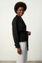 Black Belted Satin Trench Coat - 6