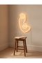 Soyut Yüz Figürlü LED Neon Duvar Tablosu | Amber Aydınlatmalı Modern Dekor | Salon - 2