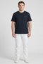 Men Crew Neck Brand Logo Short Sleeve T-Shirt, Marine Navy - 2