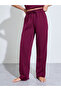 Burgundy Ikat Print Pocket Ruffle Hem T-Shirt And Pyjama Set - 4