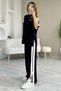 Soft Touch Modal Fabric Striped Detailed Slit Suit - 3