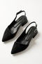 Lupa Black Suede (3 cm) Pointed Toe Daily Use Heeled Ballerinas - 5