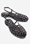 Liss Black and White Polka Dot Women's Sandals