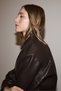 Suni deri oversize bomber ceket - 3