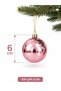 6-Piece Shiny Christmas Tree Ornament Ball 6 cm Plastic Christmas Tree Decoration Ball - 2