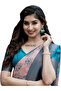 Teal Blue Contrast Silk Saree - MAF3145 | Blush Pink & Teal Blue - 3