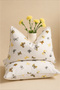 Yellow Butterfly Patterned Cotton Ranforce Fabric Zippered Pillowcase 2 Pieces 50X70 cm - 2