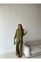 Women's Shirt with Beaded Embroidery on Front and Sleeves, Oversize Pants, Sizeable Suit - 4