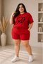 Women's Plus Size Heart Butterfly Print Shorts Set Oversized 2-Piece Cotton Comfortable Fit Daily Sports Casual Summer L • XL • 2XL • 3XL • 4XL • 5XL • 6XL • 7XL • 8XL