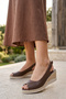 2503 Brown Genuine Leather Women's Sandals