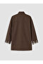 Brown Oversize Gabardine Women's Trench Coat - 6