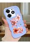 Tecno Spark 10 Pro Compatible Case Camera Protector Blue Silicone Couple Phone Case Floral Pattern