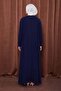 Navy Blue Button Closure Ferace - 4