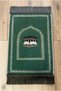 Mini Forehead Prayer Mat with Non-Slip Base and Patterned Pocket Type Travel Prayer Mat - Emerald Green - 2