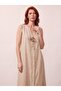 Linen Textured Buckle Sleeveless Cotton Dress Stone - 2