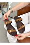 Tan Suede (Odella) Double Buckle Women's Slippers