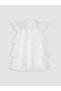 Lcw Kids White Ruffled Girls' Glitter Tutu Dress - 3