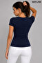 Women's Crew Neck Cotton Fabric Basic Slim Fit Comfortable Body T-Shirt - 3