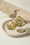 Yellow Color Forged Textured Irregular Oval Shaped Women's Bijouterie Earrings - 6