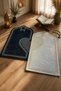 Modern Navy Blue and Cream Digital Print Prayer Mat – Elegant Patterned Prayer Mat