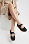 Zeno Leaf Women's Black Velcro Cloud Sole Daily Ballet Flats - 3