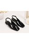 Livora Women's Black Square Toe Buckle Flat Sole Slingback Casual Ballet Shoes - 3